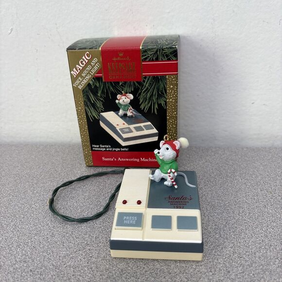 Hallmark Other - Vintage Hallmark Keepsake Ornament Santa's Answering Machine - Tested! Works!